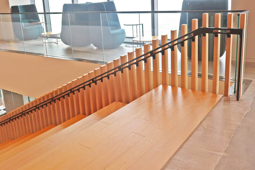 Metal Handrails With Custom Steel Brackets.